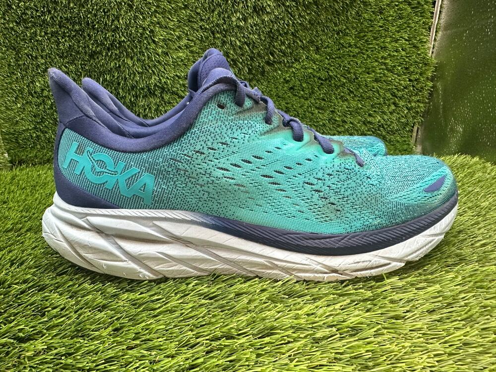 Hoka One One Clifton 8 1119393-BBSB Athletic Sneaker Men's 11D Blue Mesh Running